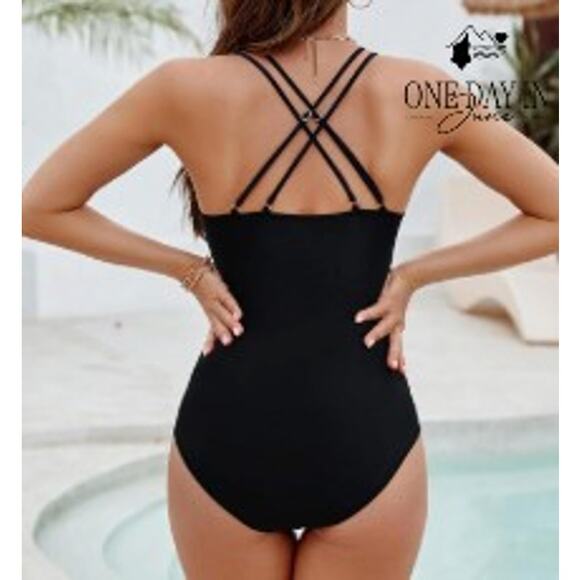 Blooming Jelly Tummy Control Strappy Back One Piece Swimsuit Size M - Picture 2 of 7